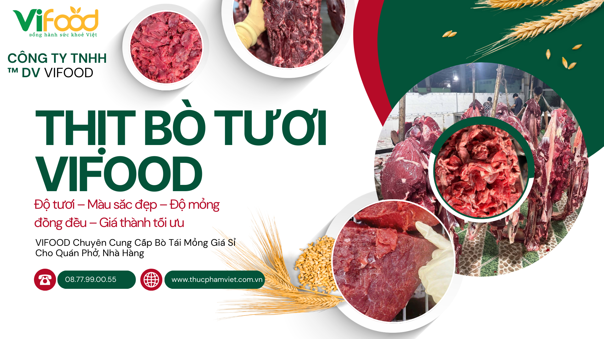 Sỉ Bò Tái Mỏng Cho Quán Phở Tại TP.HCM - VIFOOD Giá Gốc Tận Kho
