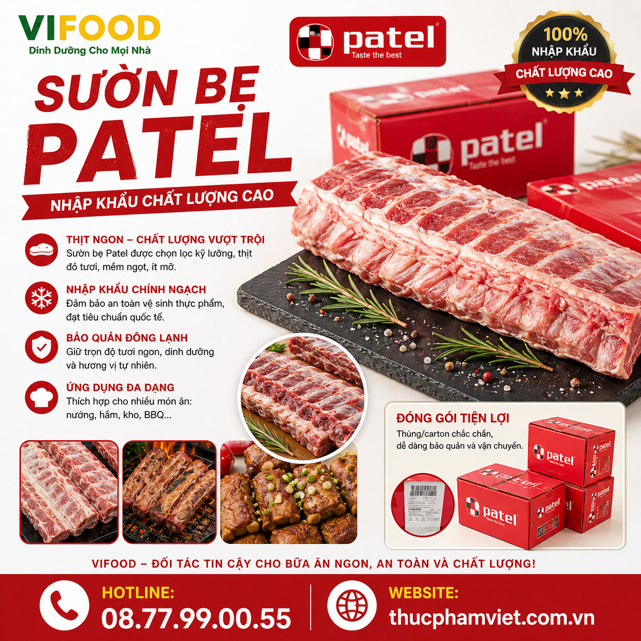 Sườn bẹ Patel nhập khẩu giá sỉ