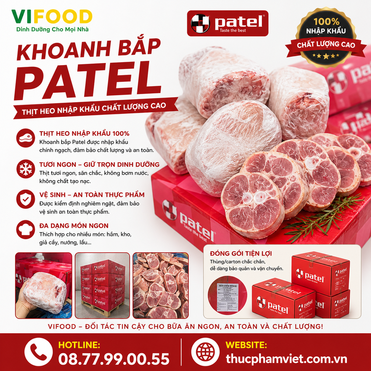 Khoanh bắp heo Patel nhập khẩu giá sỉ