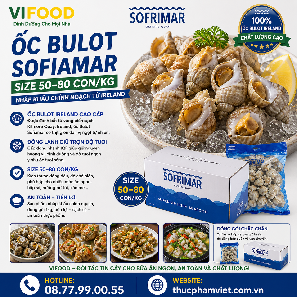 Ốc Bulot Size 50–80 Sofiamar