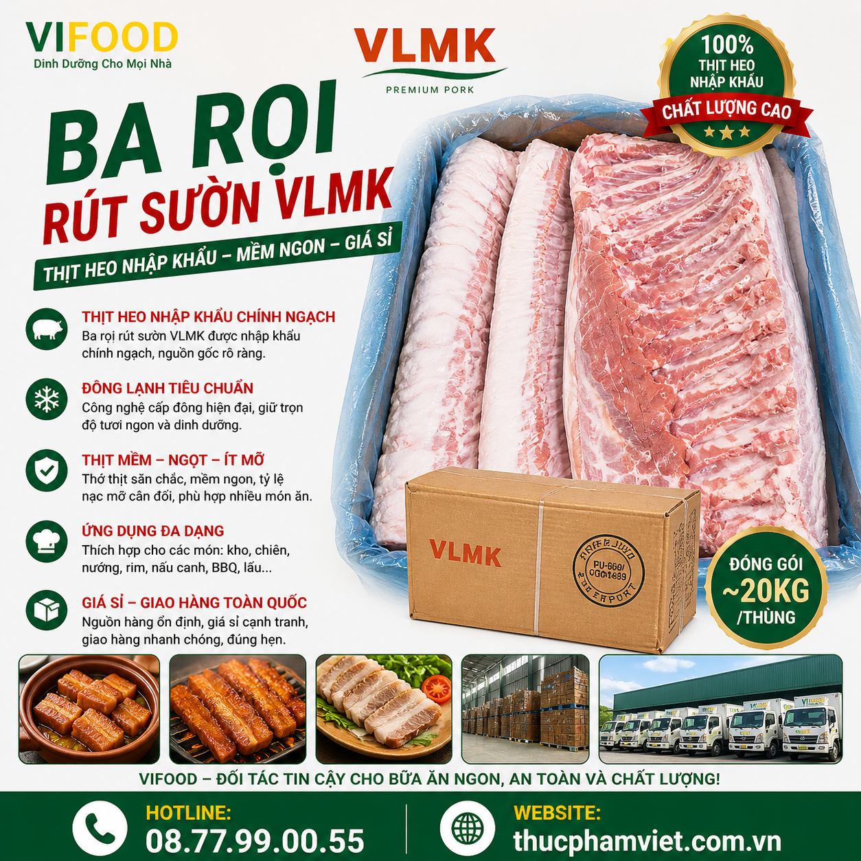 Ba rọi heo rút sườn vlmk