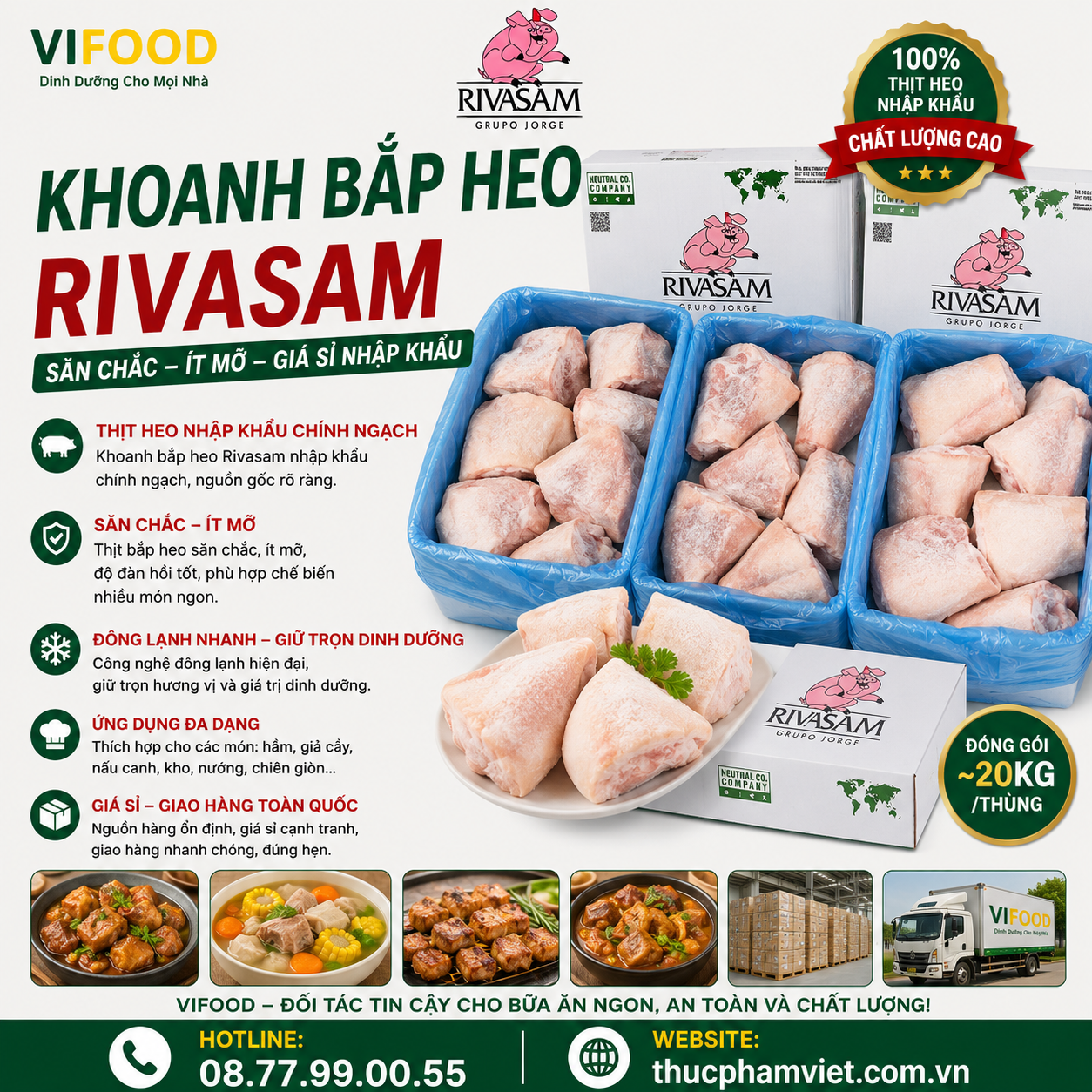 Khoanh bắp heo Rivasam giá sỉ