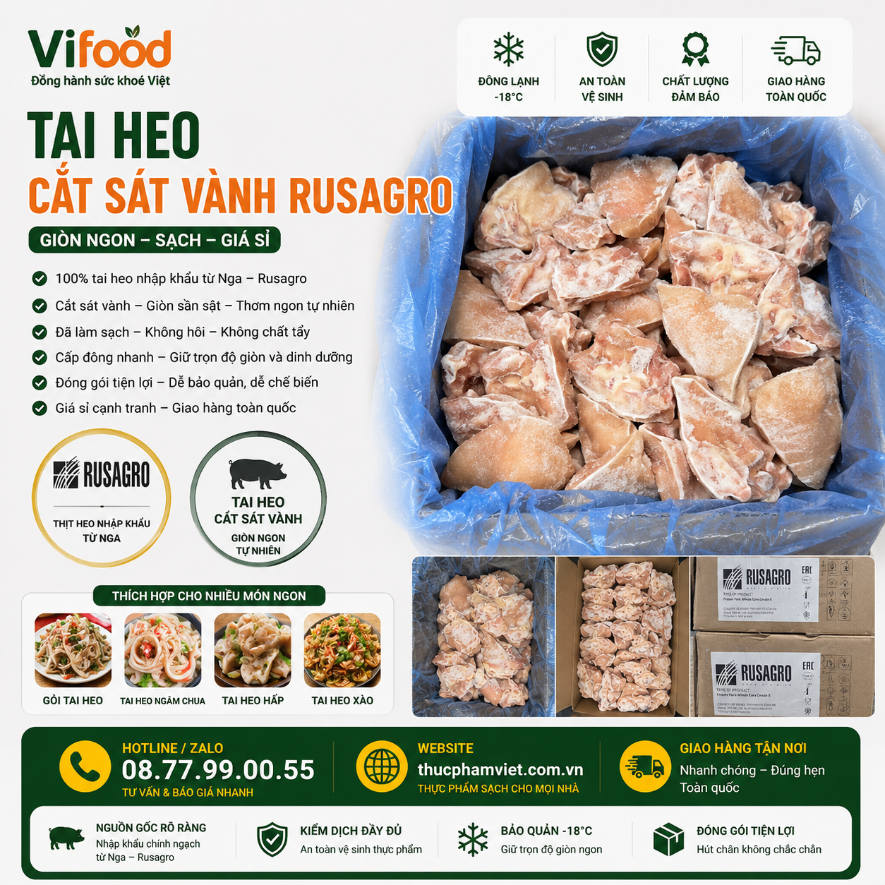 Tai heo cắt sát vành Rusagro AB