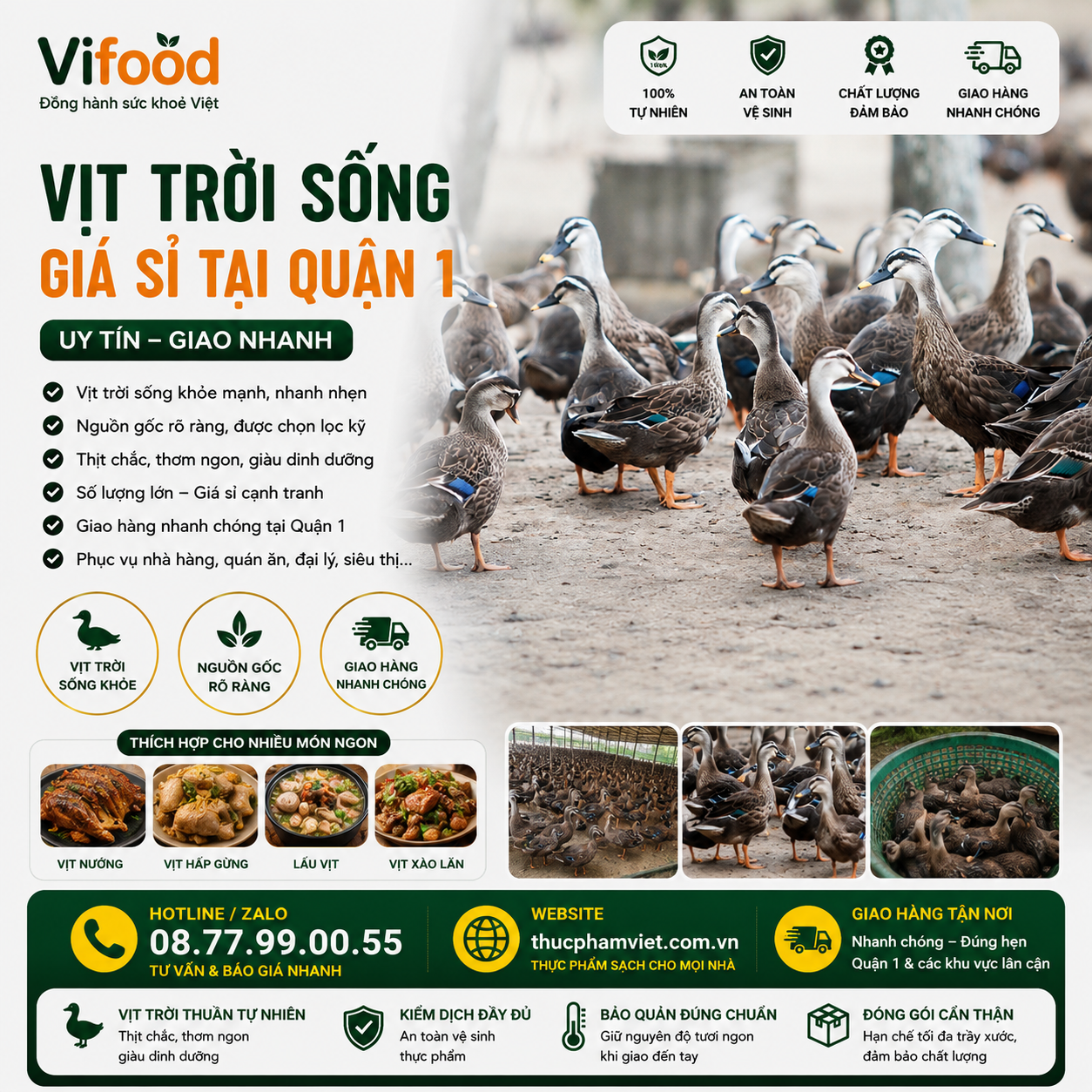 Top Địa Chỉ Bán Vịt Trời Quận 1