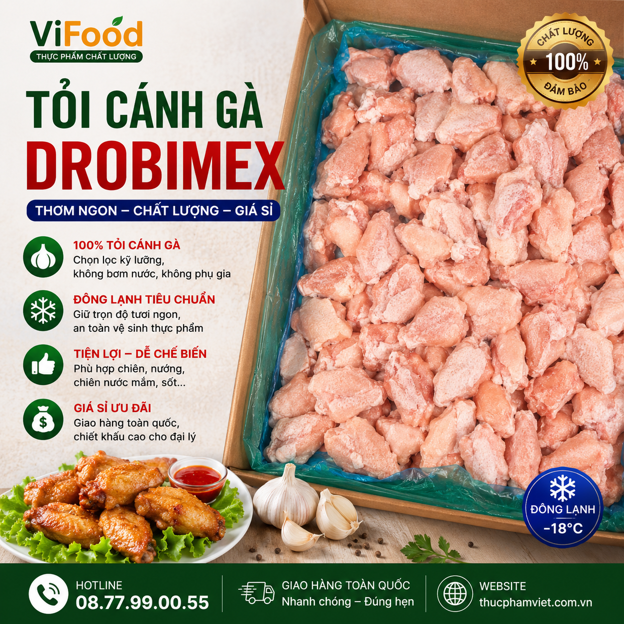 Tỏi Cánh Gà Drobimex Giá Sỉ