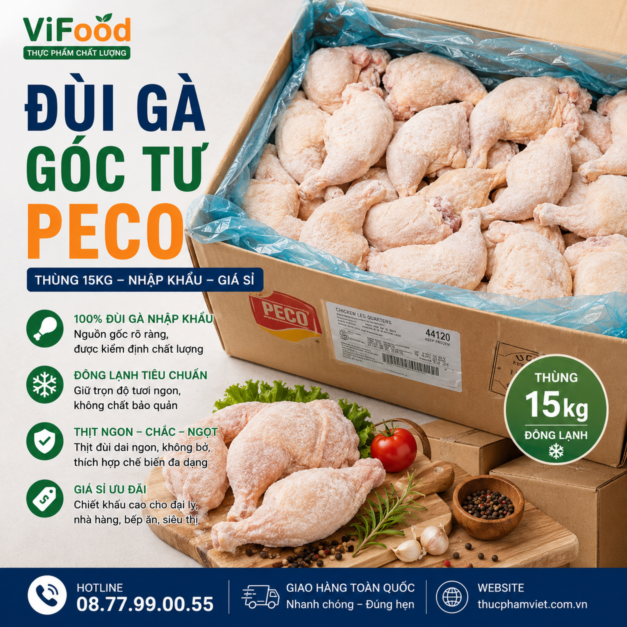 Đùi Gà Góc Tư Peco Giá Sỉ