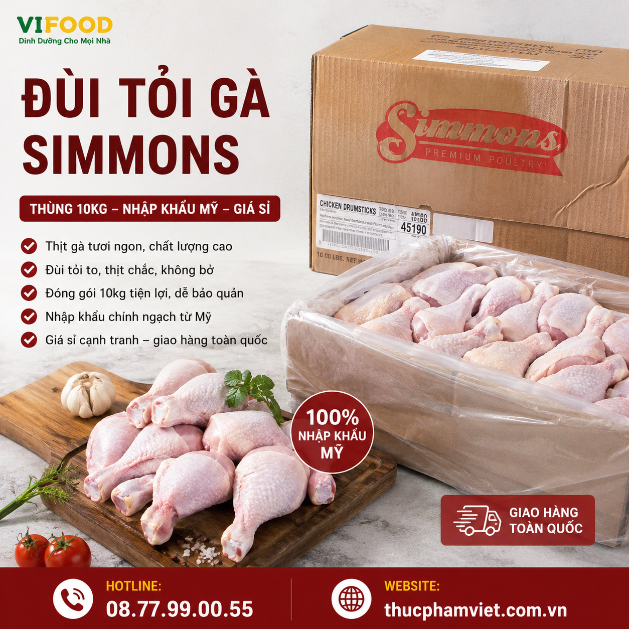 Đùi Tỏi Gà Simmons Giá Sỉ