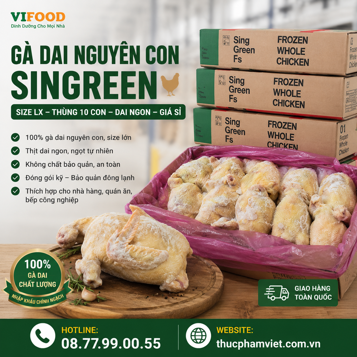 Gà Dai Nguyên Con Singreen Size LX Giá Sỉ