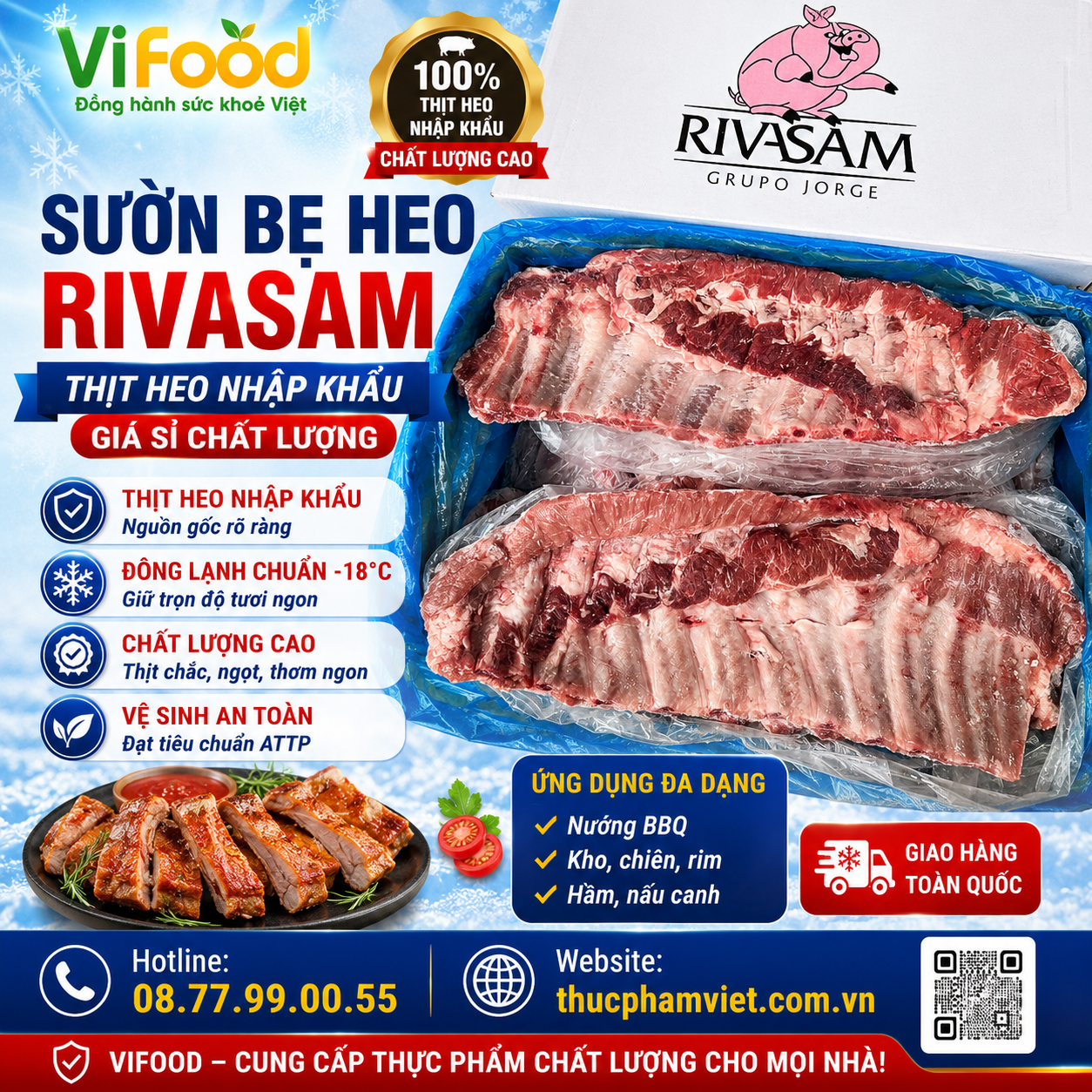 Sườn Bẹ Heo Có Xương Rivasam