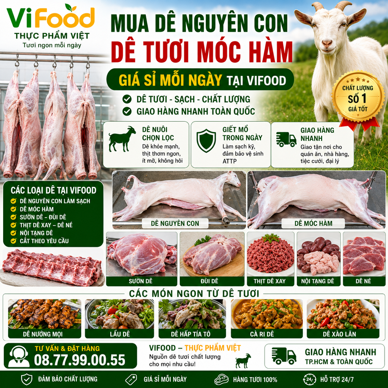 Mua Dê Nguyên Con – Dê Tươi Móc Hàm Giá Sỉ Mỗi Ngày