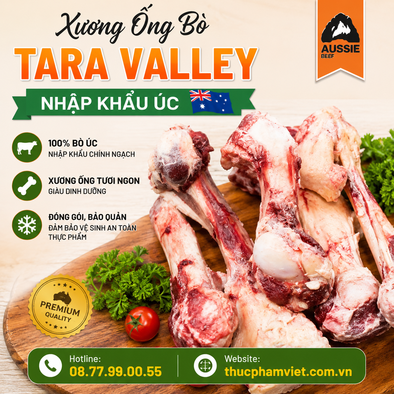 Xương Ống Bò Tara Valley 🥩 Nhập Khẩu Úc