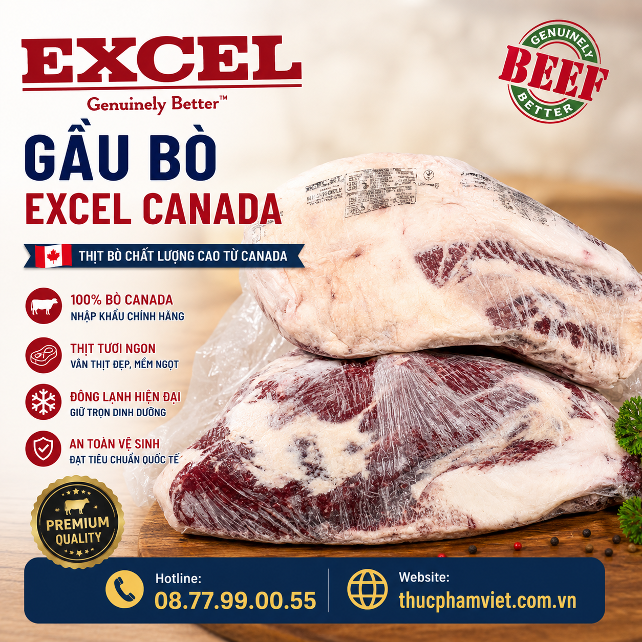 Gầu Bò Excel Canada 🥩 Mềm Ngon Tự Nhiên