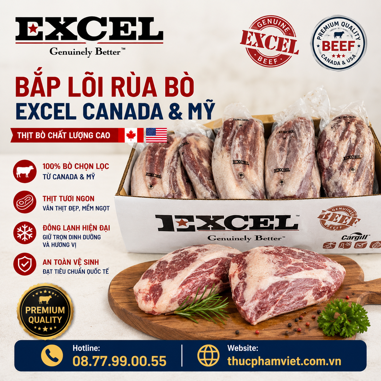 Bắp Lõi Rùa Bò Excel Canada & Mỹ
