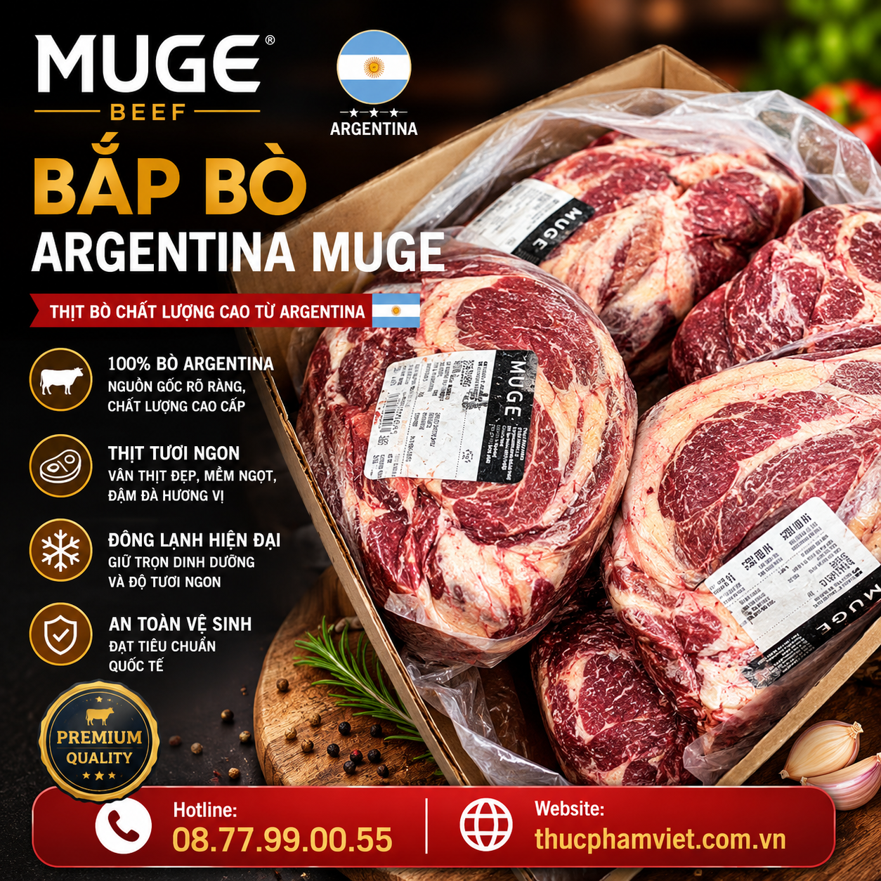 Bắp Bò Argentina Muge 🥩 Thùng 20-25kg