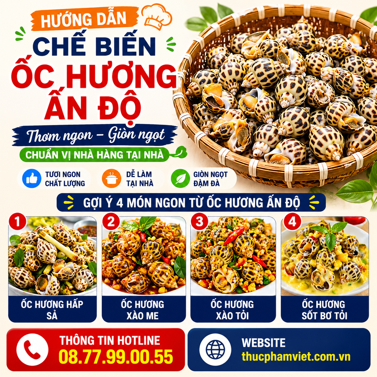 Hướng dẫn chế biến ốc hương Ấn Độ thơm ngon giòn ngọt – Chuẩn vị nhà hàng tại nhà