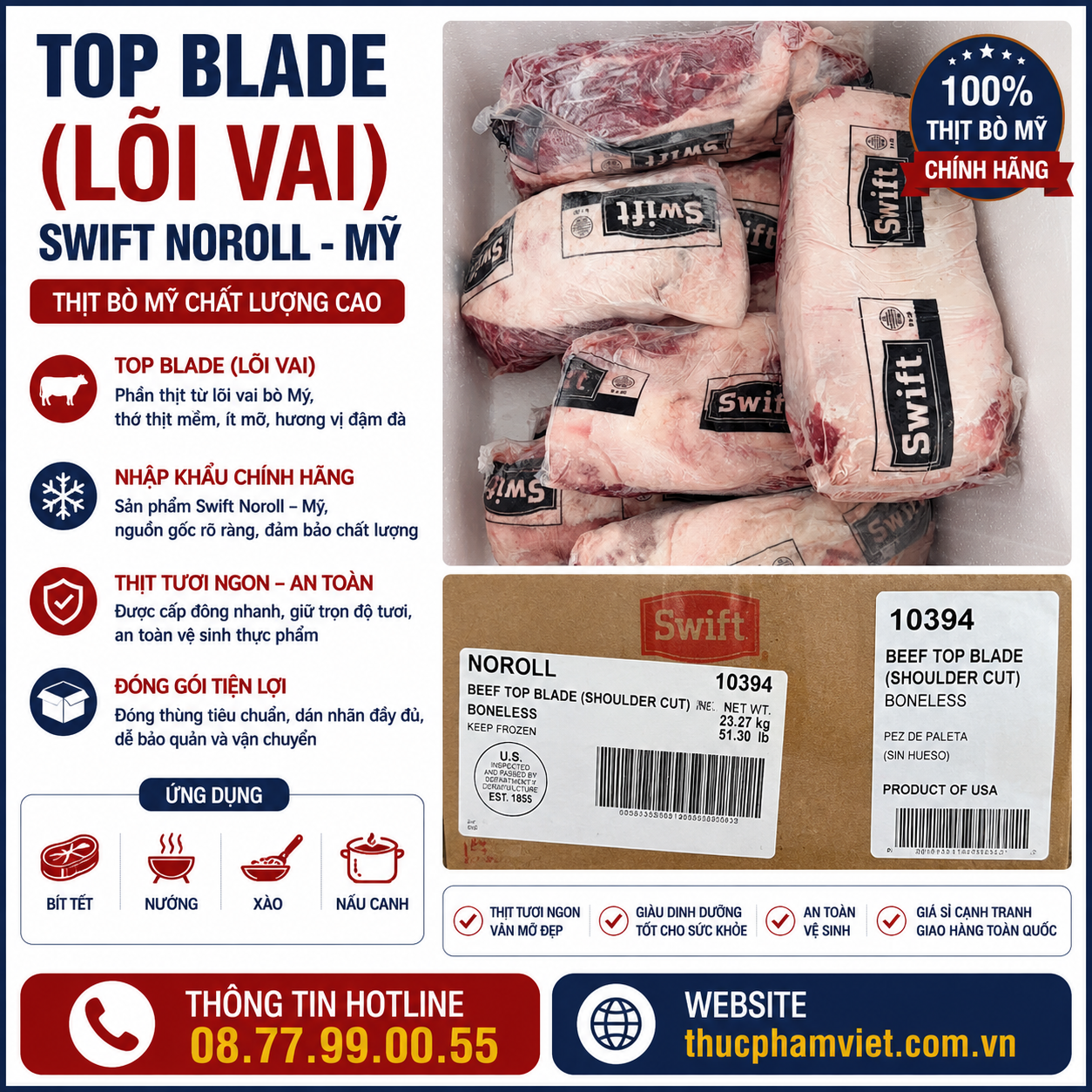 Top Blade (Lõi Vai) Swift Noroll - Mỹ