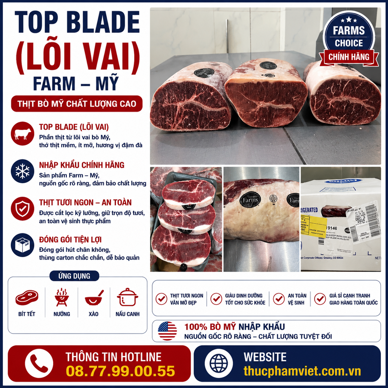 Top Blade (Lõi Vai) Farm - Mỹ