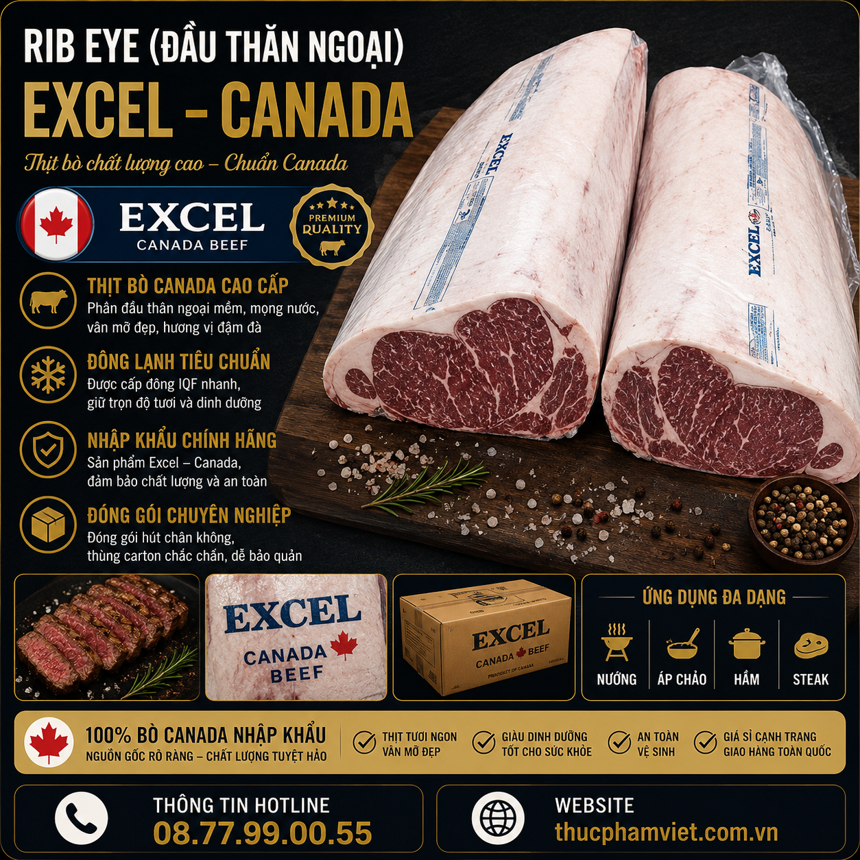 Rib Eye (Đầu Thăn Ngoại) Excel - Canada