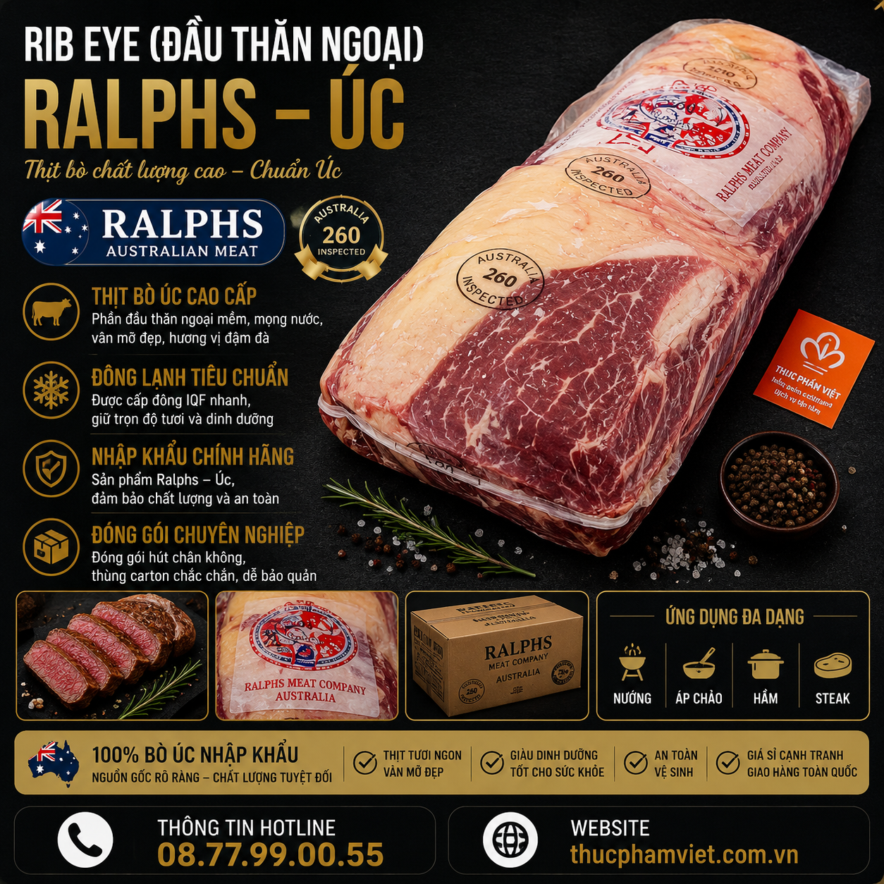 Rib Eye (Đầu Thăn Ngoại) Ralphs - Úc