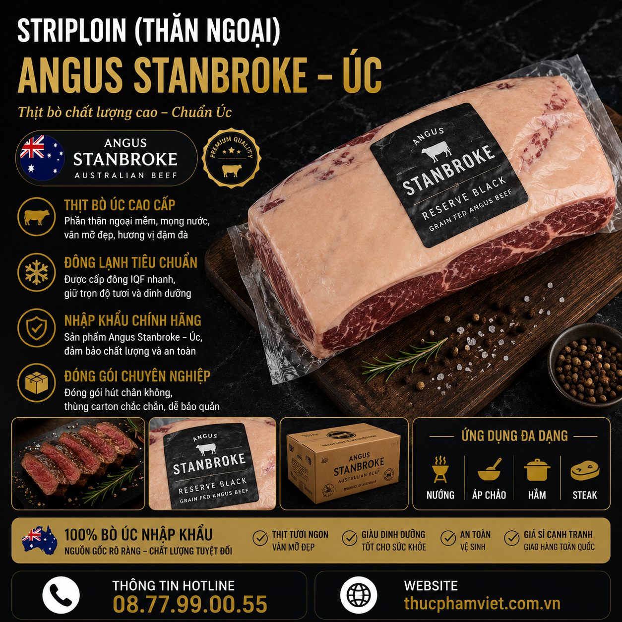 Striploin (Thăn Ngoại) Angus Stanbroke Úc
