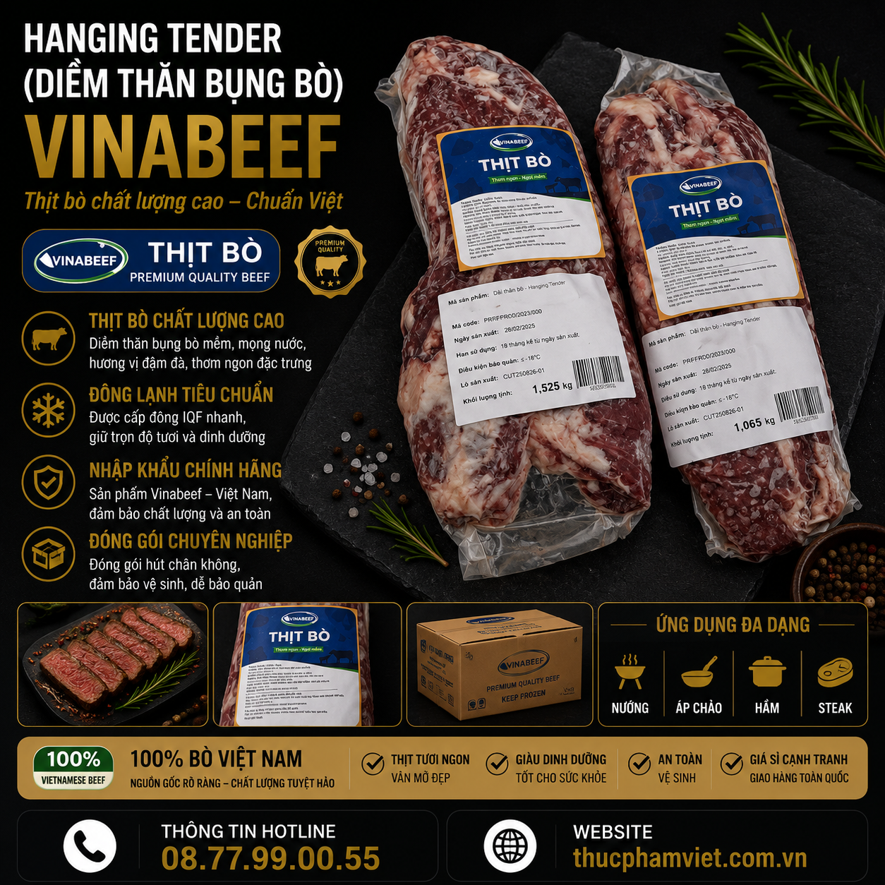 Hanging Tender (Diềm thăn bụng bò) Vinabeef