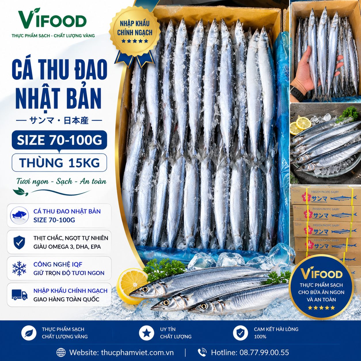 Cá Thu Đao Nhật Size 70-100g