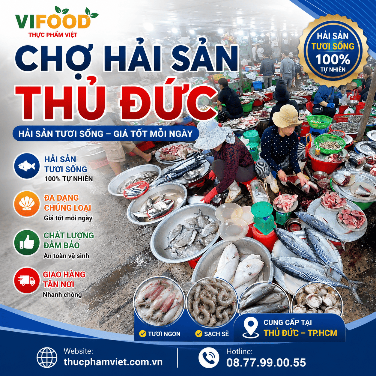 Chợ Hải Sản Thủ Đức | Địa Chỉ Mua Hải Sản Tươi Sống Giá Sỉ, Giao Nhanh