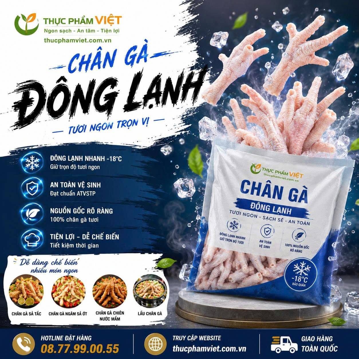 Nơi bán sỉ chân gà đông lạnh tại Phường Gia Định