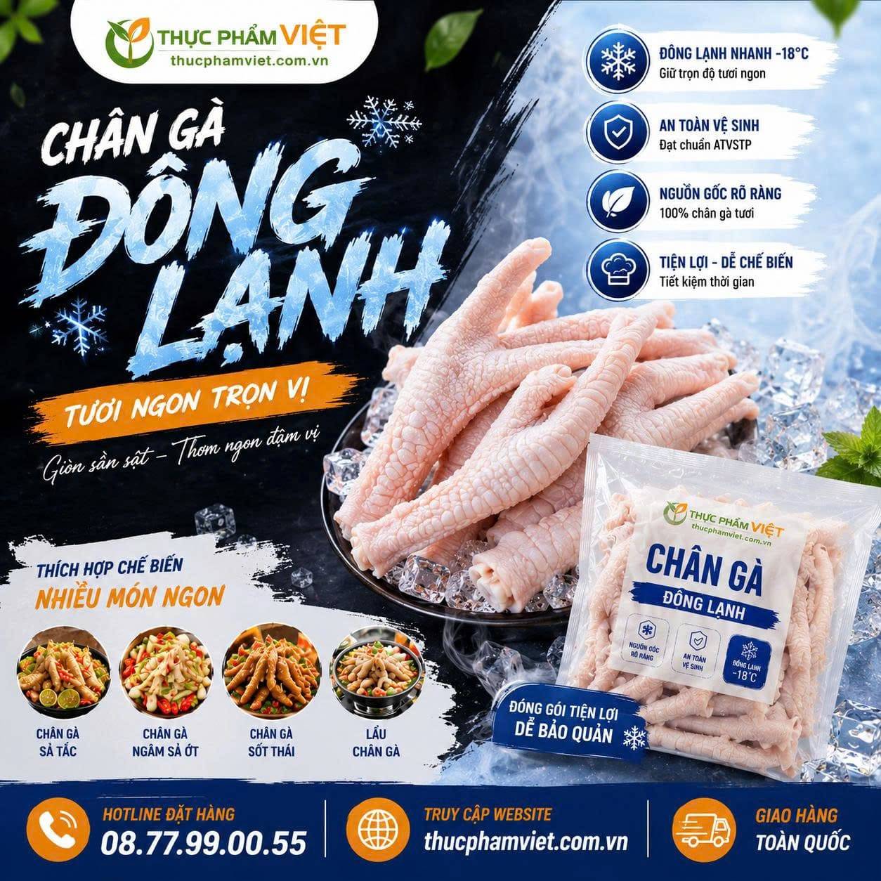 Chân gà đông lạnh giá sỉ tại Xã Hưng Long