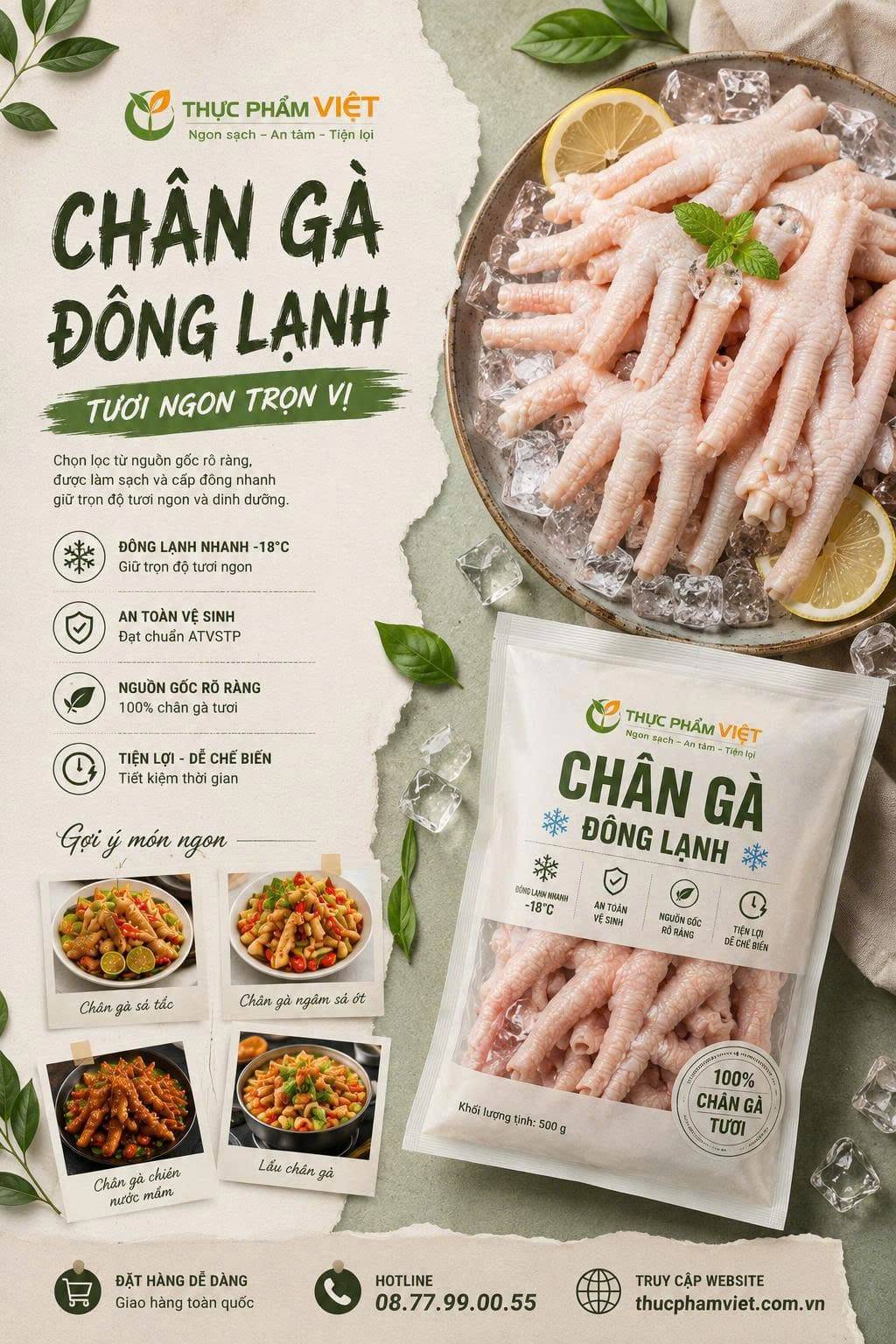 Nơi bán sỉ chân gà đông lạnh tại Xã Hồ Tràm