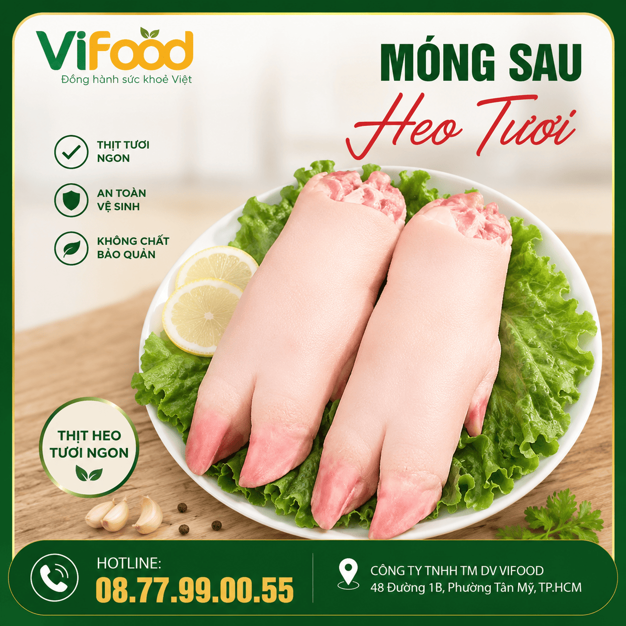 Móng Sau Heo Tươi giá sỉ