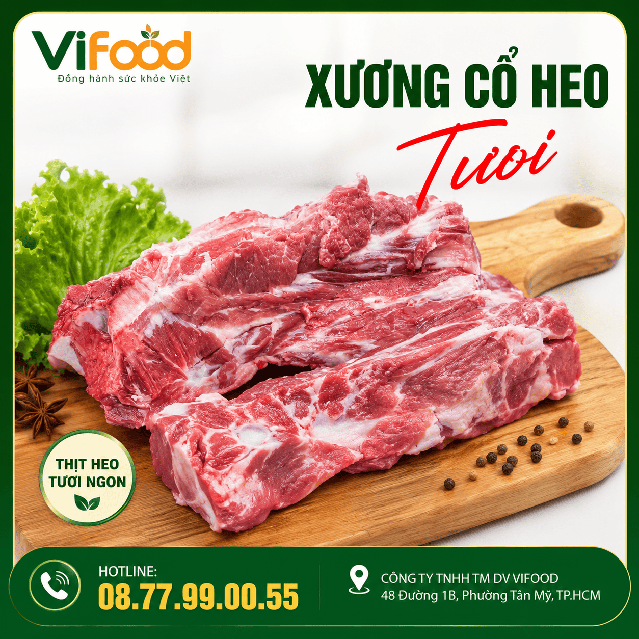Xương Cổ Heo Tươi