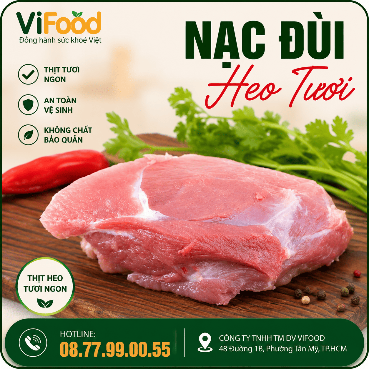 Nạc Đùi Heo Tươi