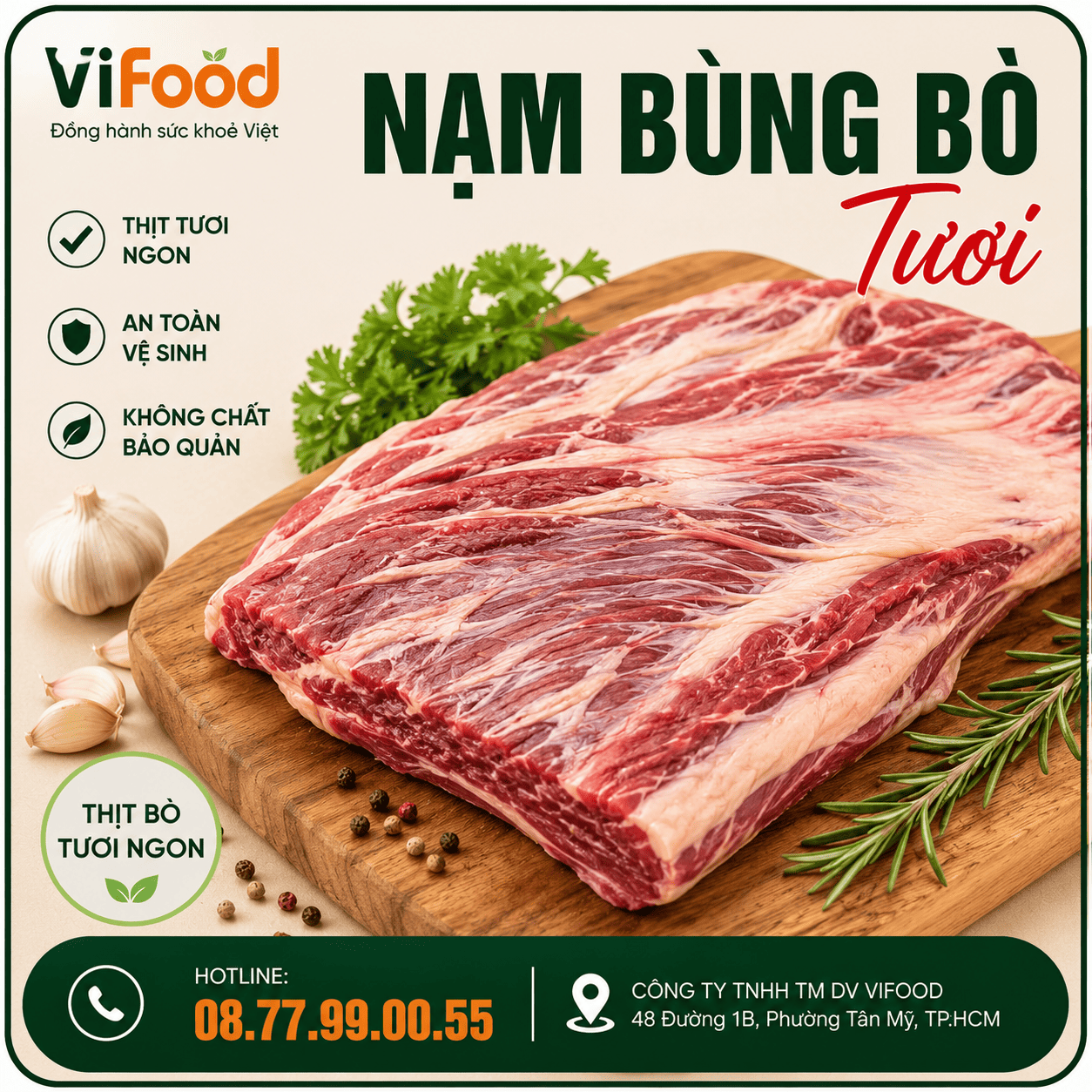 Nạm Bùng Bò Tươi