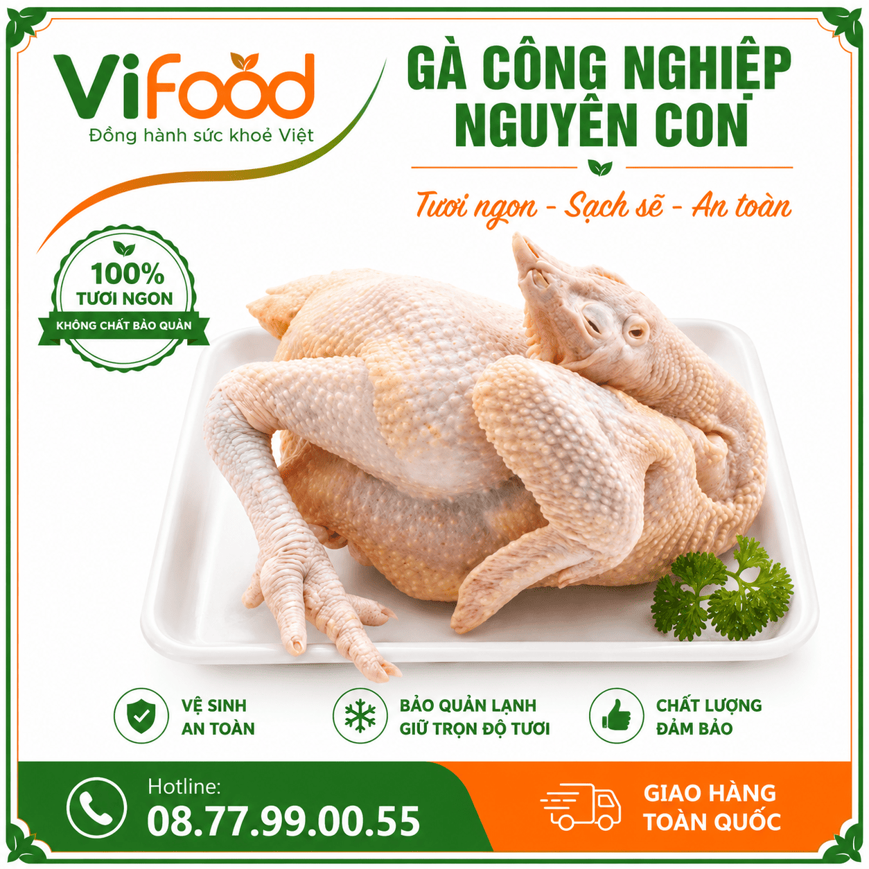 Gà công nghiệp nguyên con