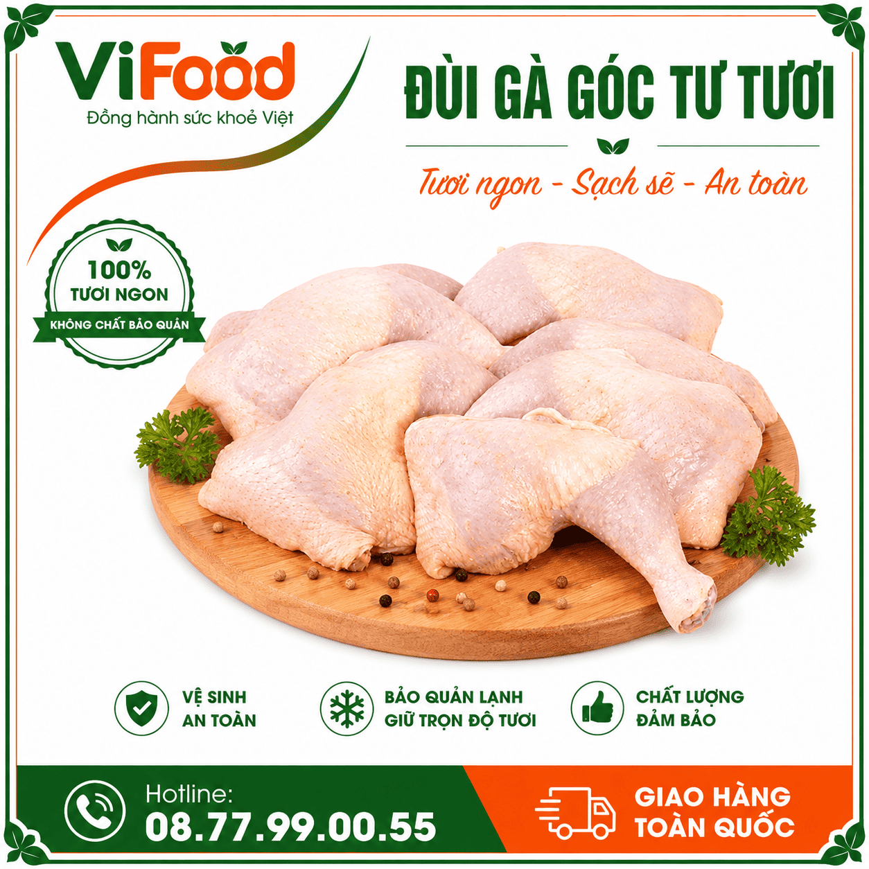 Đùi gà góc tư