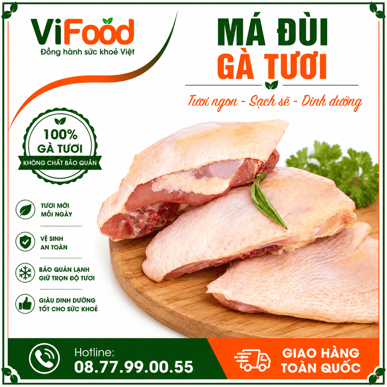 Má đùi gà tươi