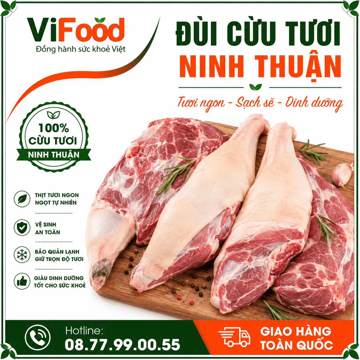 Đùi cừu tươi Ninh Thuận