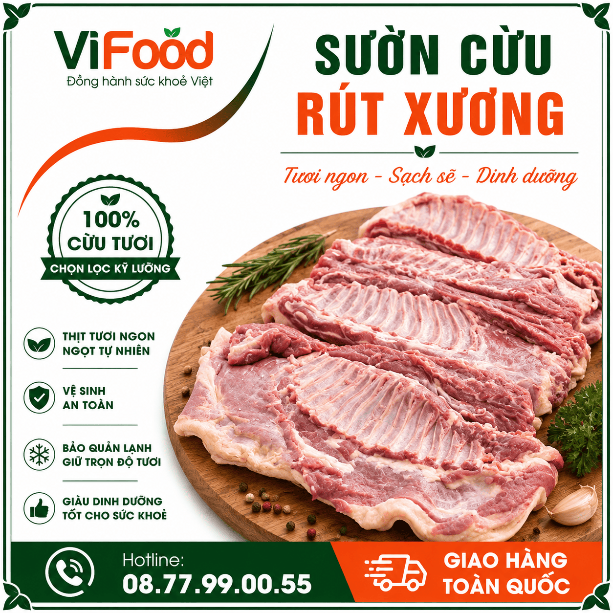 Sườn cừu rút xương