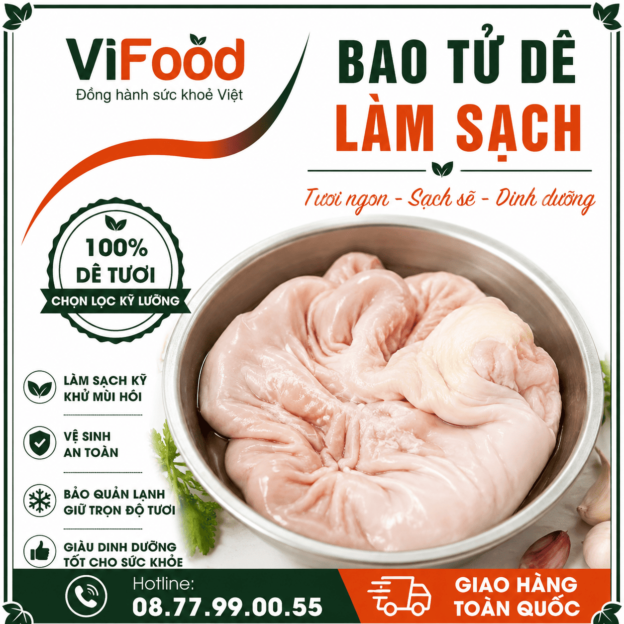 Bao tử dê làm sạch