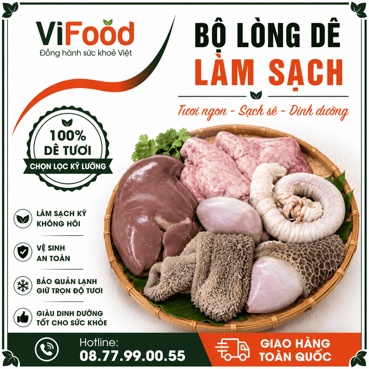 Bộ lòng dê làm sạch