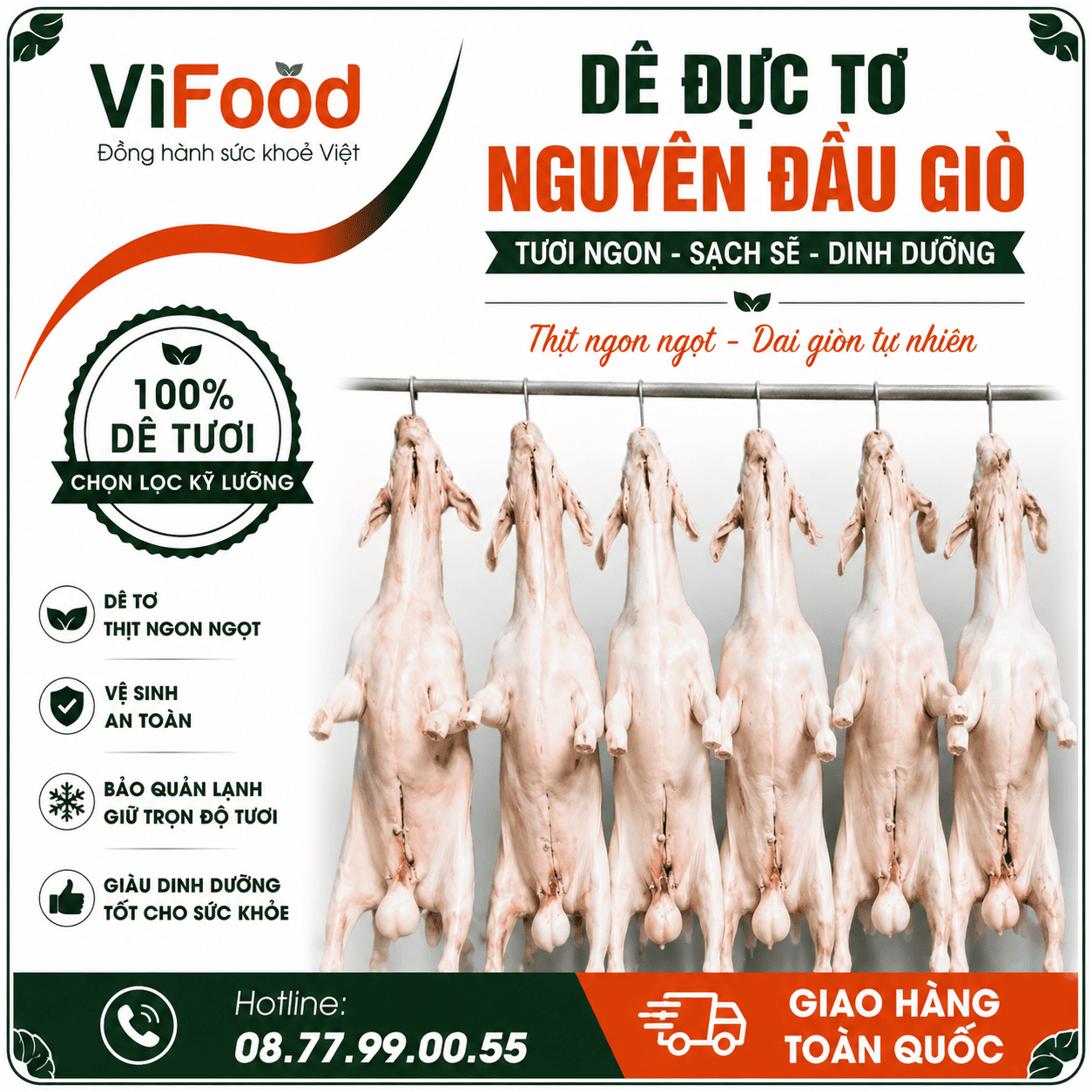 Dê đực tơ nguyên đầu giò
