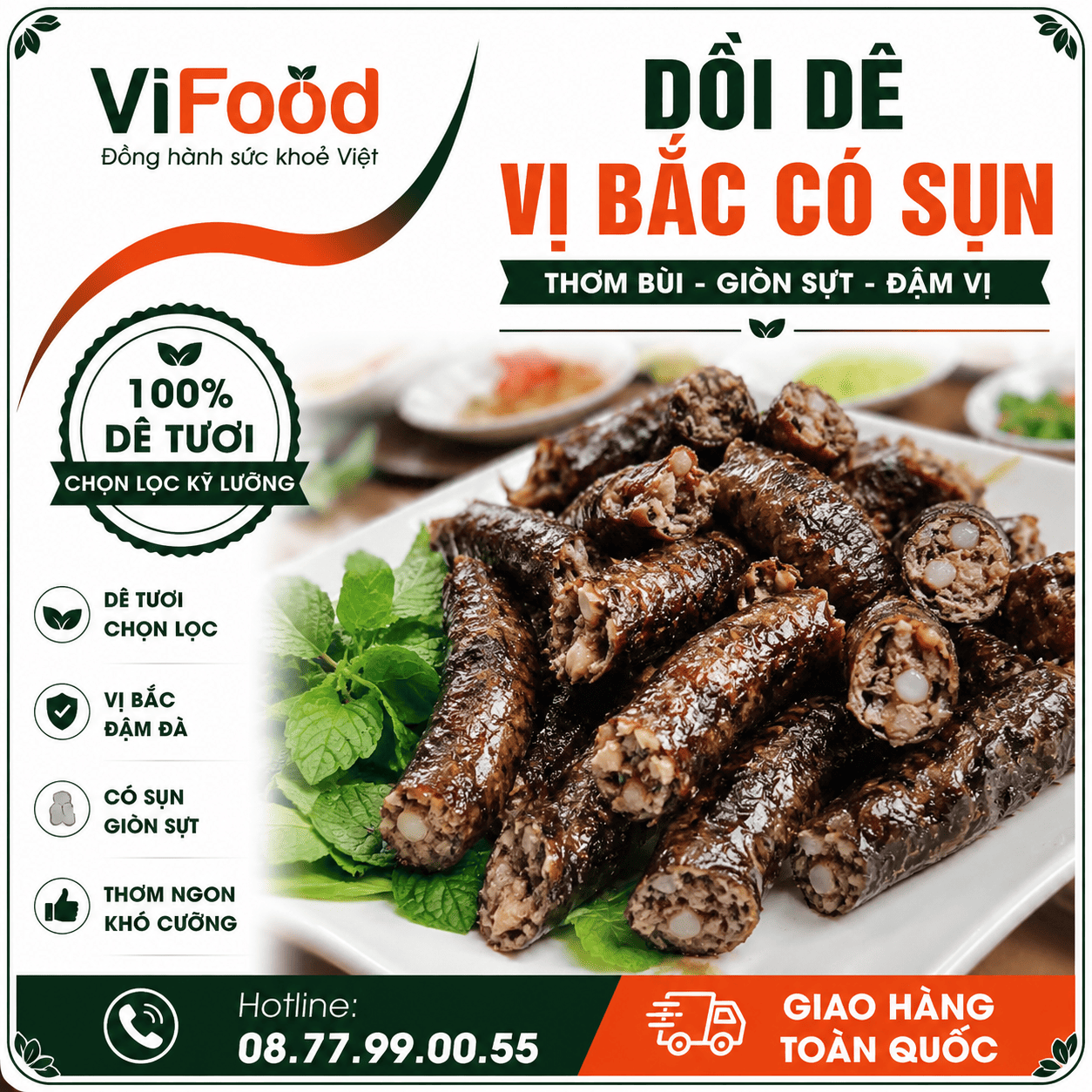 Dồi dê vị Bắc có sụn