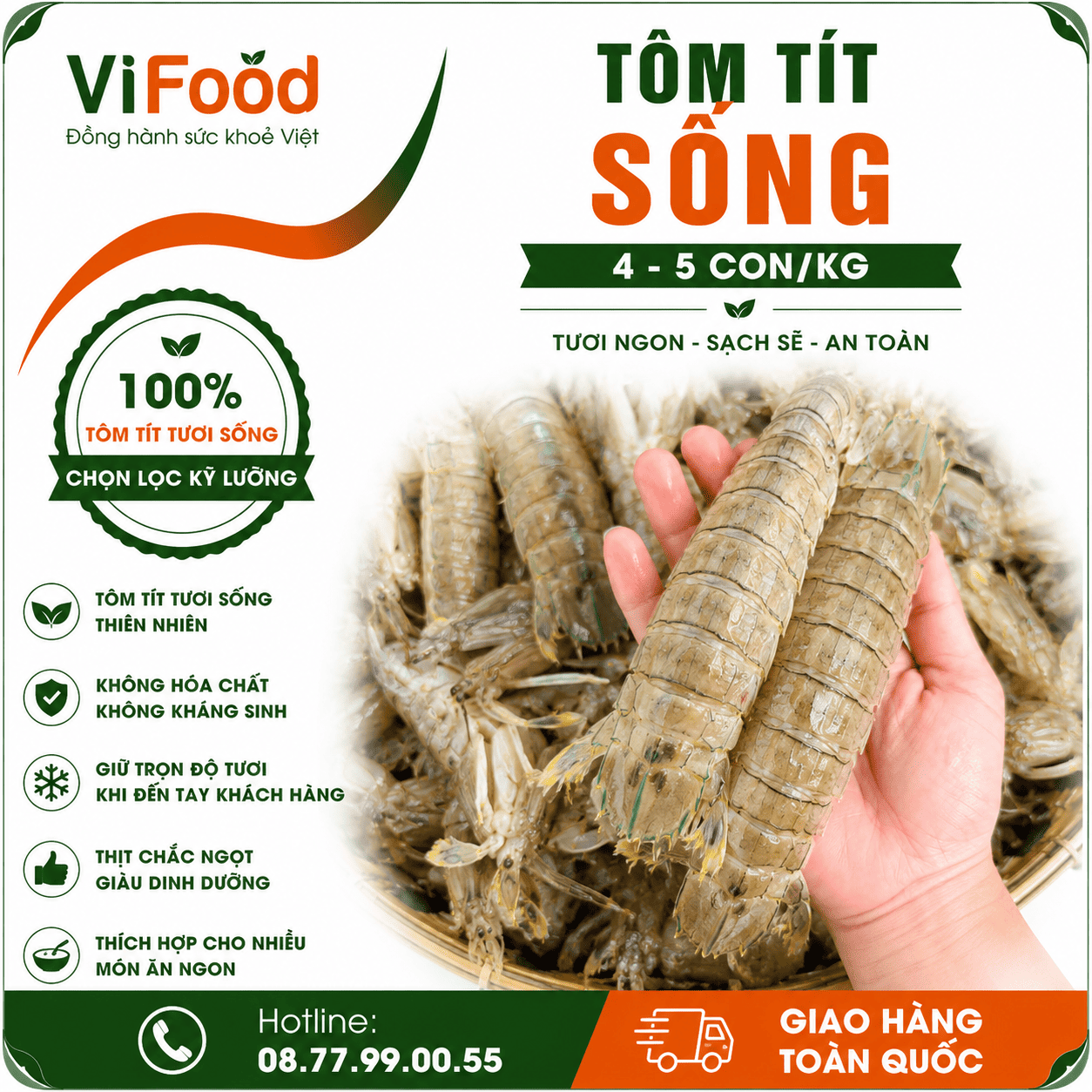 Tôm tít (bề bề) sống 4-5 con/kg