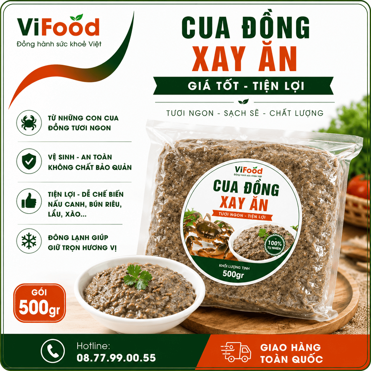 Cua đồng xay an giá tốt Gói 500gr