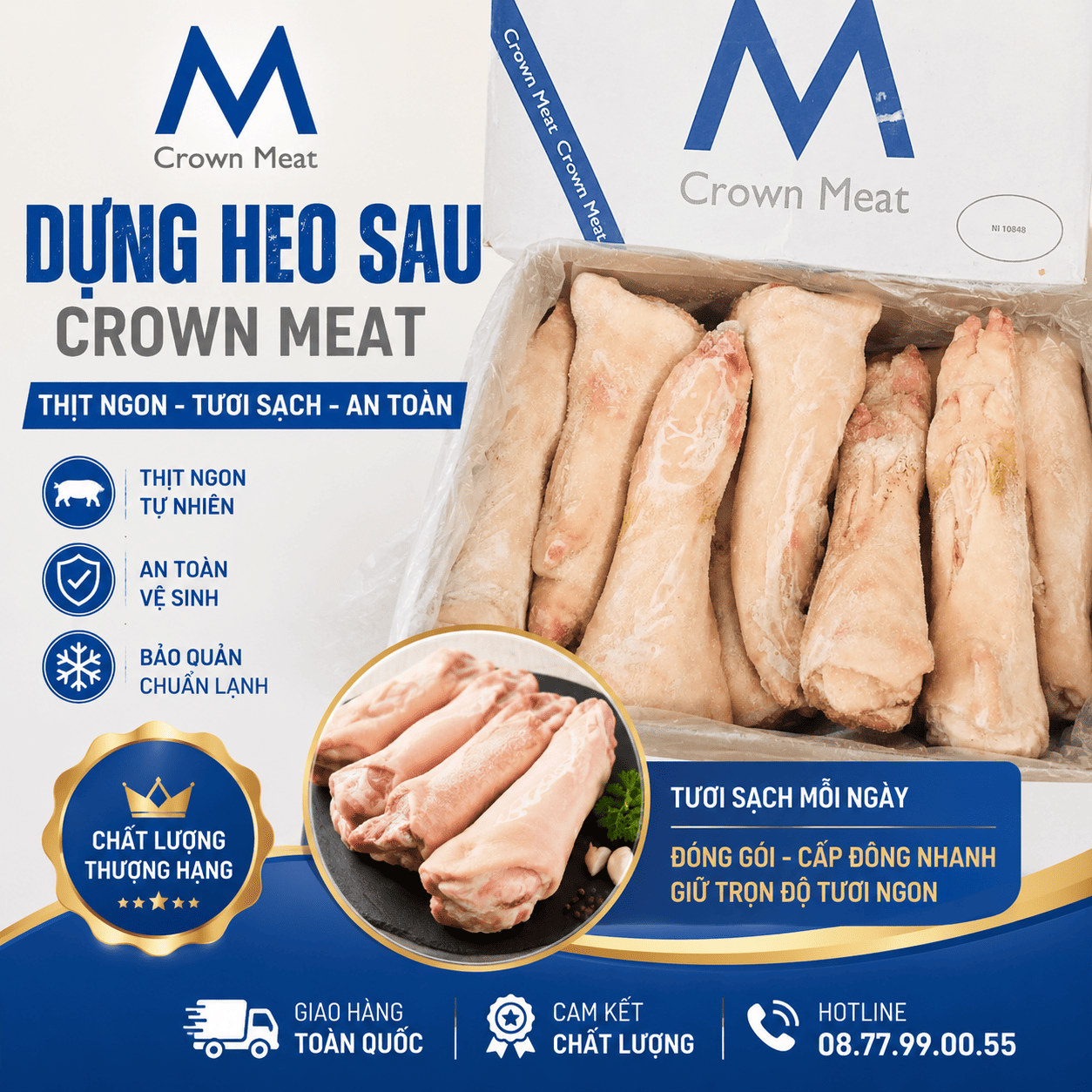 Dựng heo sau Crown Meat