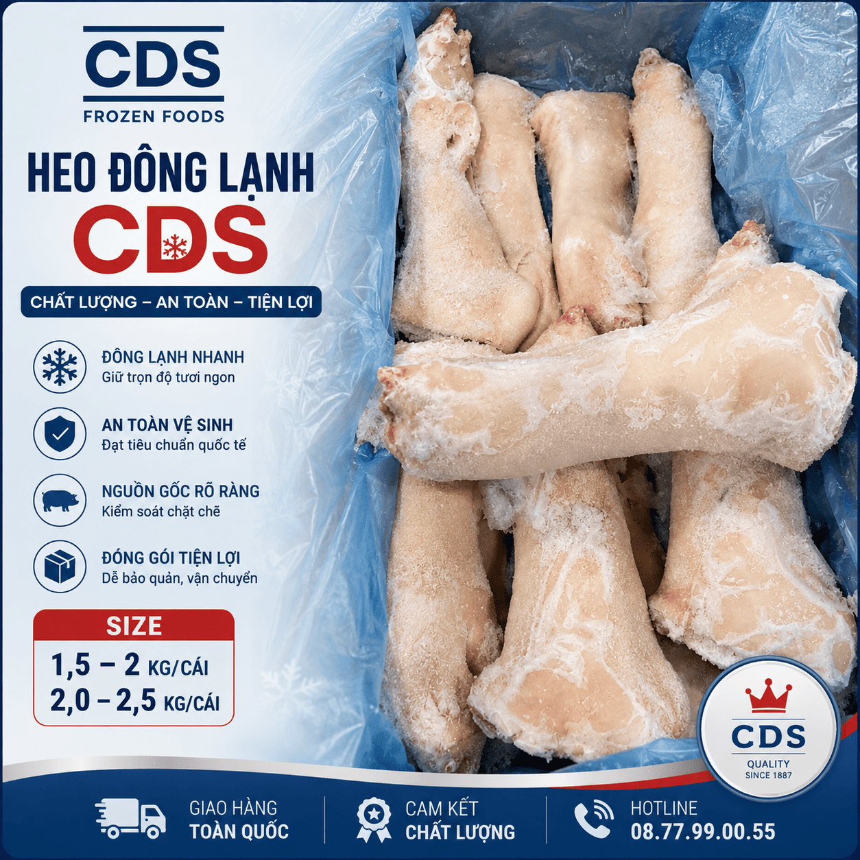 Dựng heo đông lạnh CDS