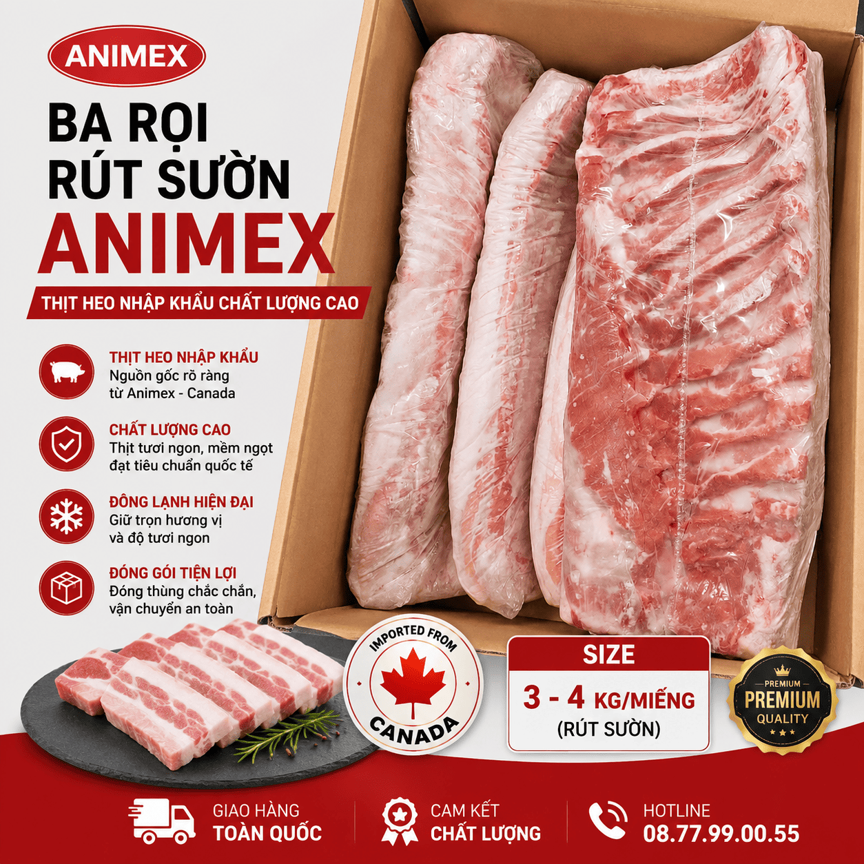 Ba rọi rút sườn Animex