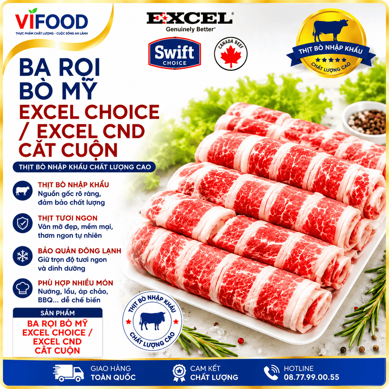 Ba Rọi Bò Mỹ Excel Choice- Excel CND - cắt cuộn