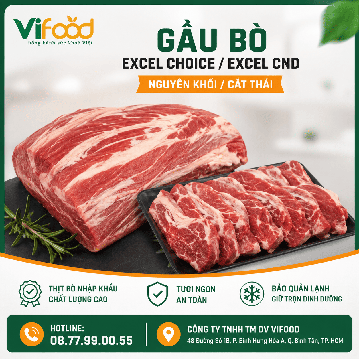 Gầu Bò Excel Choice/ Excel CND (Nguyên khối /cắt thái)